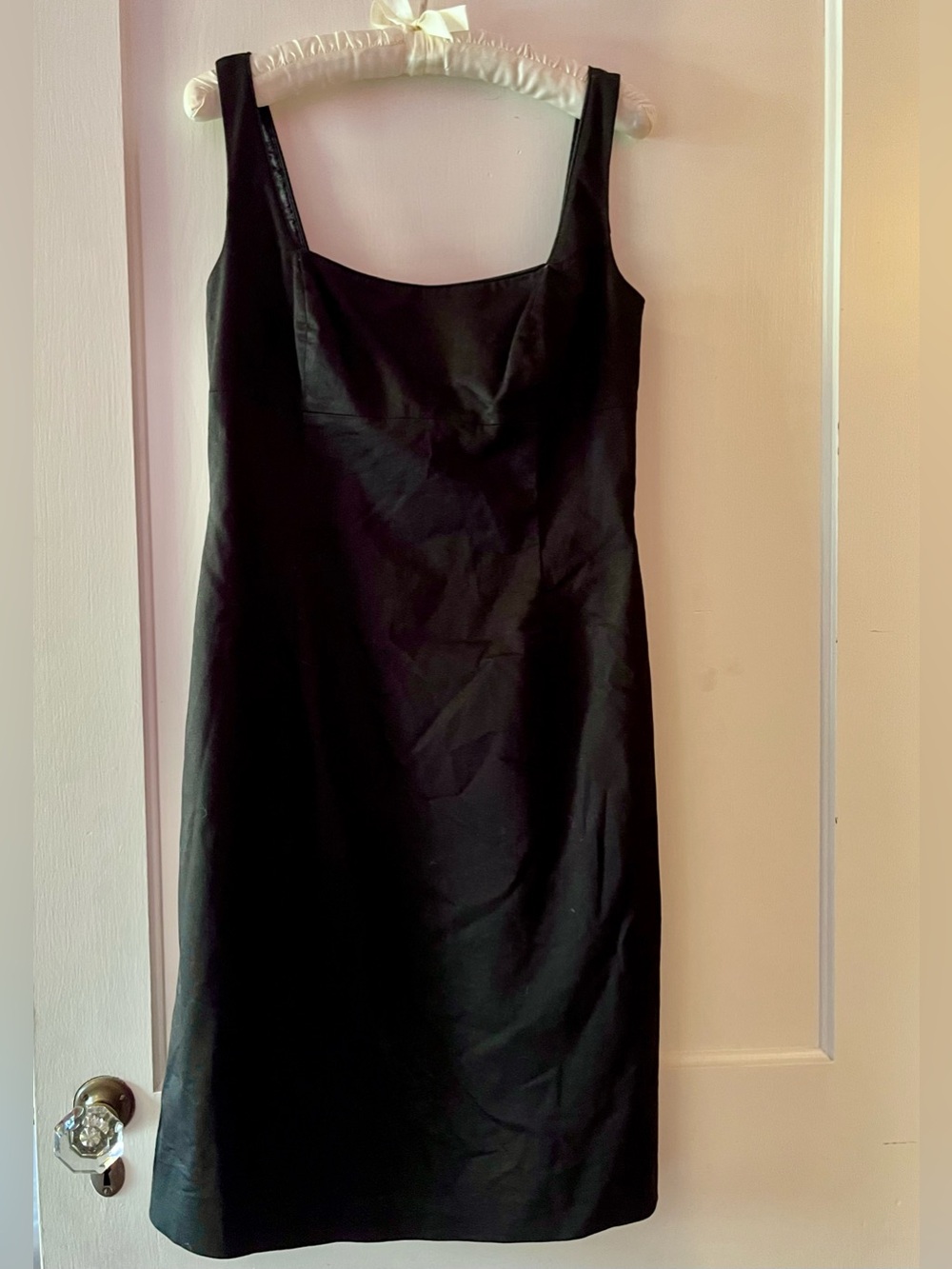 T Tahari Black Square-Neck Short Dress Sleeveless Minimalist LBD